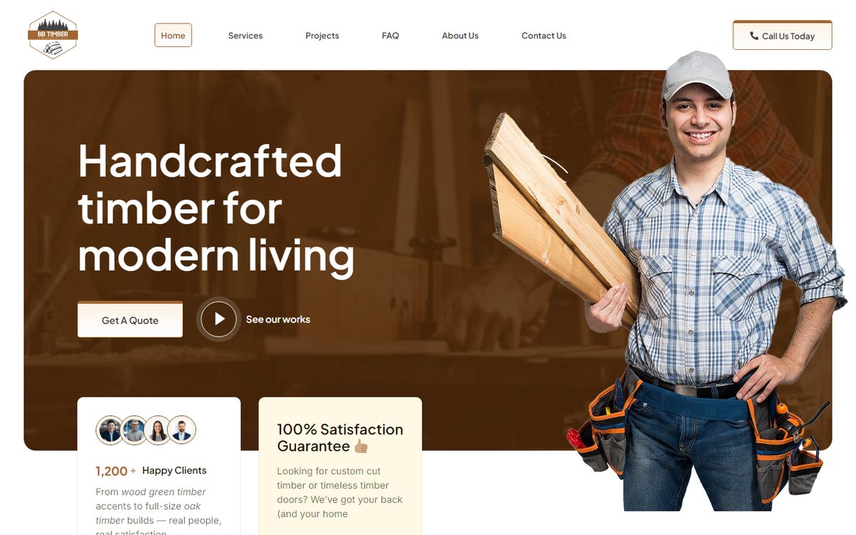 BB Timber website screenshot