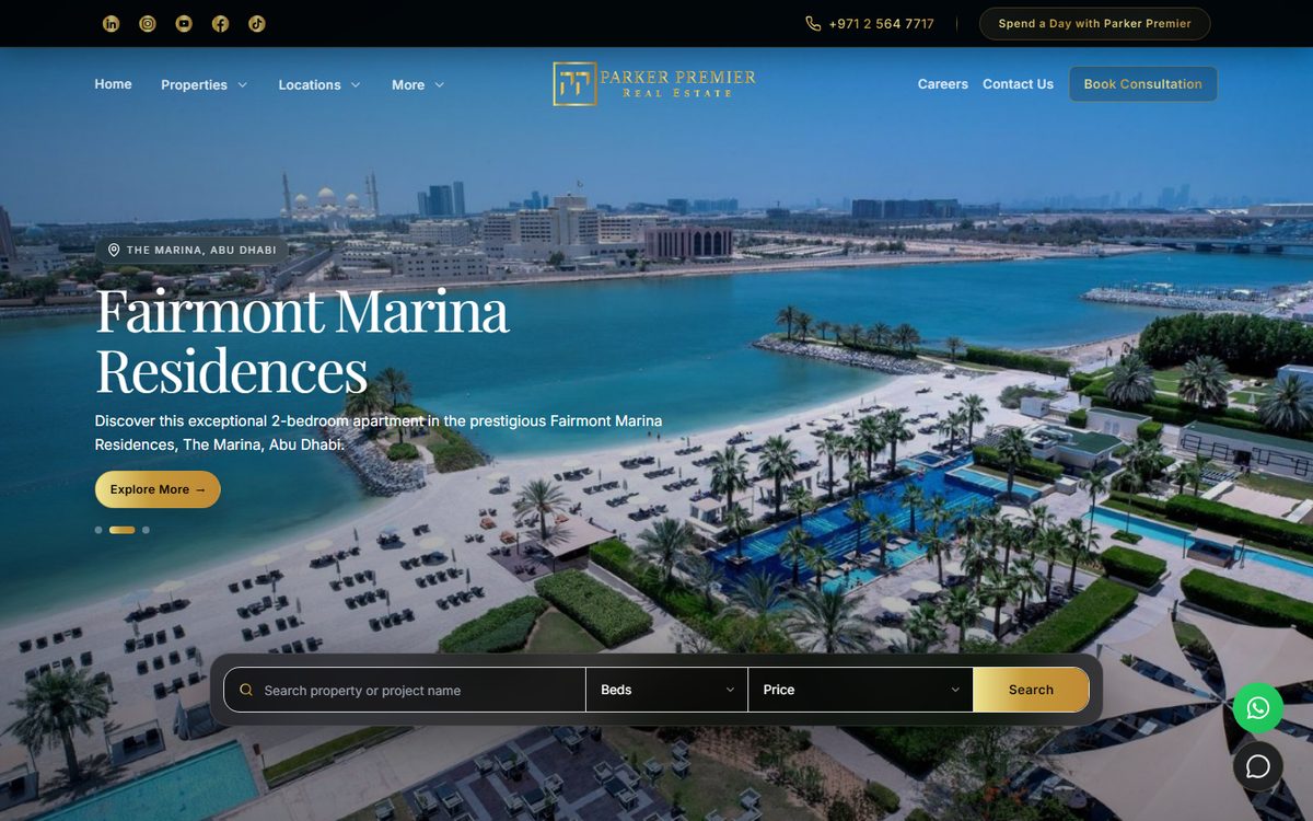 Parker Premier Real Estate website screenshot