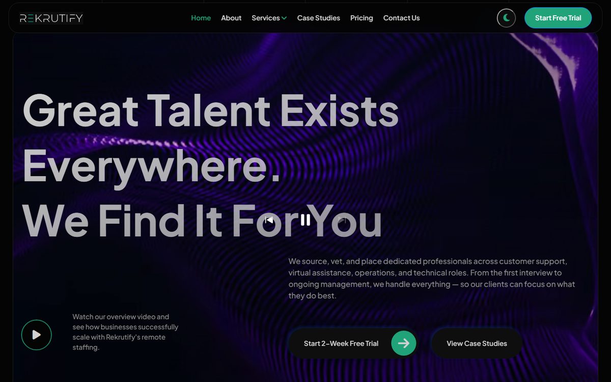 Rekrutify website screenshot